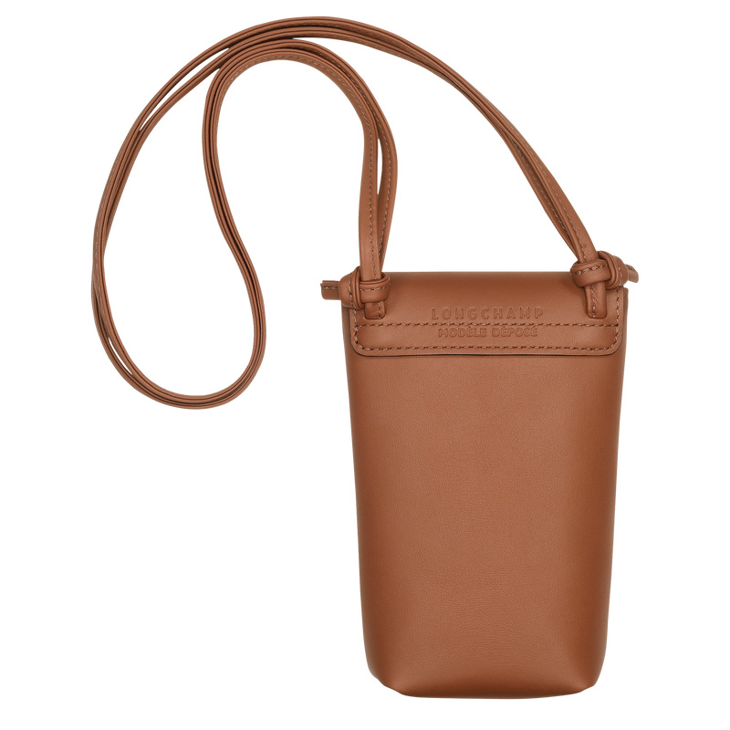 Pouches Longchamp Le Pliage Xtra Phone case with leather lace Masculino Cognac | LC-IRUX5410