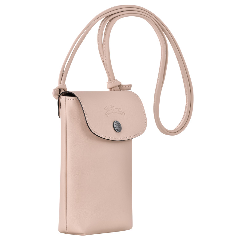 Pouches Longchamp Le Pliage Xtra Phone case with leather lace Masculino Nude | LC-MIWQ7454