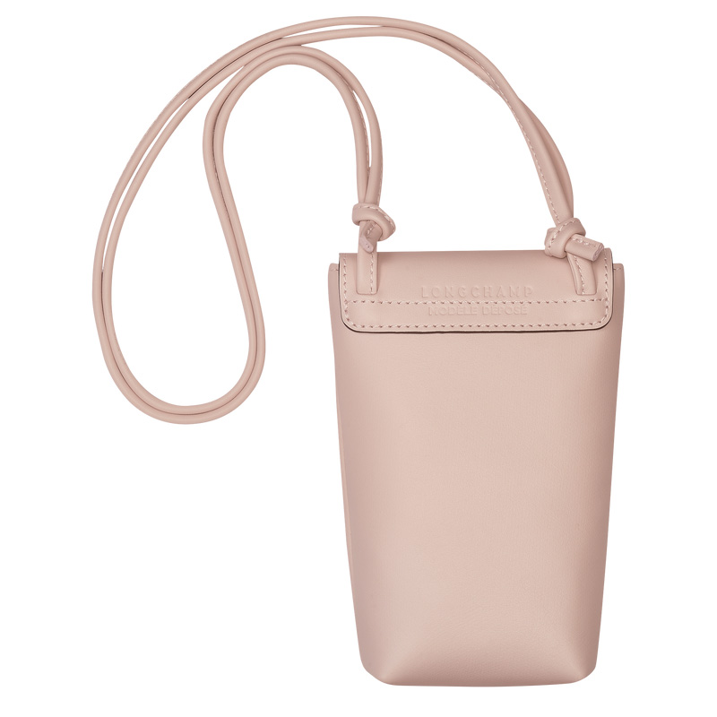 Pouches Longchamp Le Pliage Xtra Phone case with leather lace Masculino Nude | LC-MIWQ7454