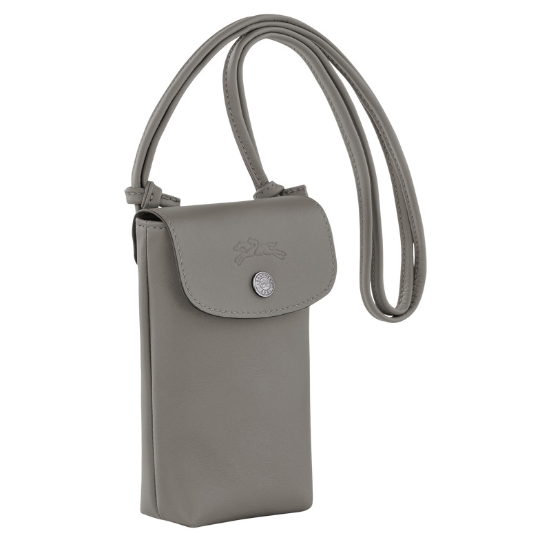 Pouches Longchamp Le Pliage Xtra Phone case with leather lace Masculino Turtledove | LC-QOEN0079