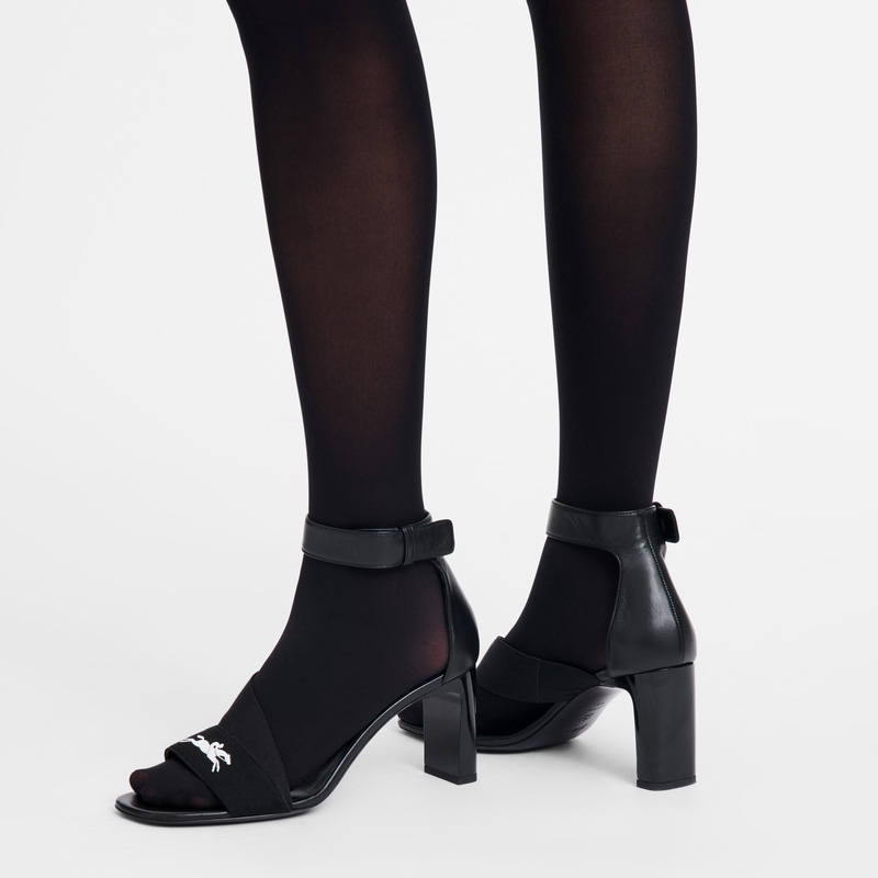 Sandálias Longchamp La Baronne Pumps Feminino Pretas | LC-VDNO1516