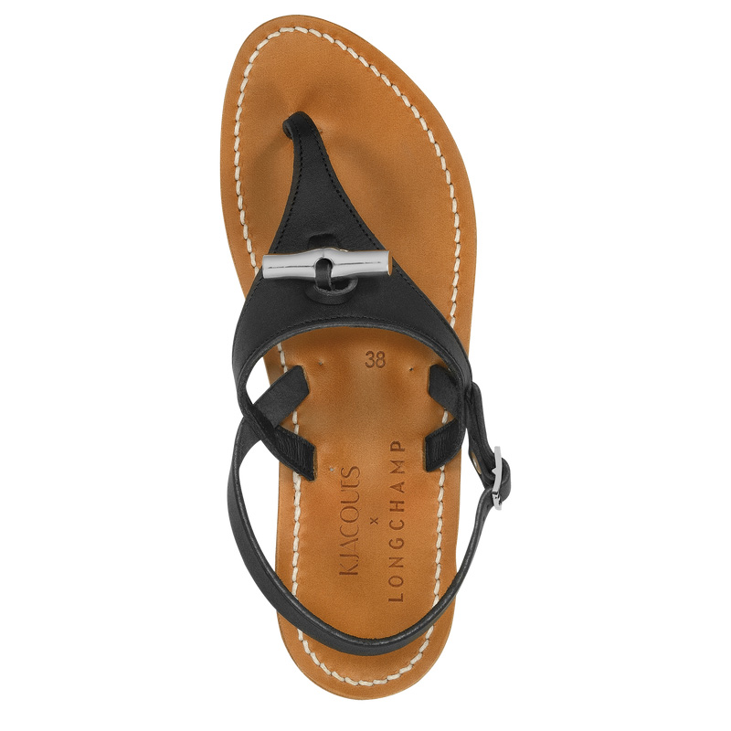 Sandálias Longchamp x K.Jacques Sandals Feminino Pretas | LC-KPYX9651
