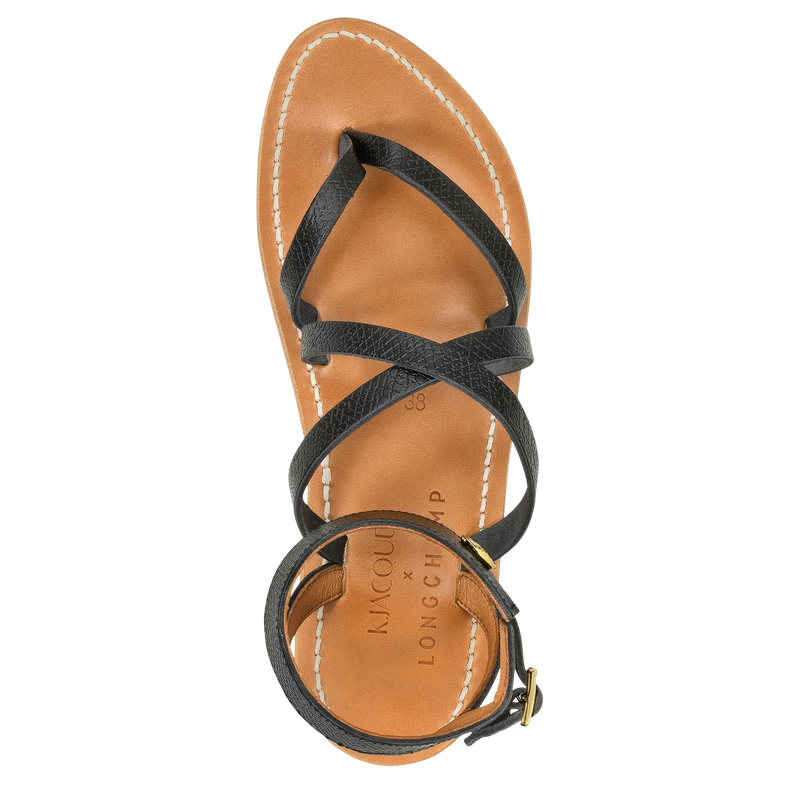 Sandálias Longchamp x K.Jacques Sandals Feminino Pretas | LC-FHNE7304