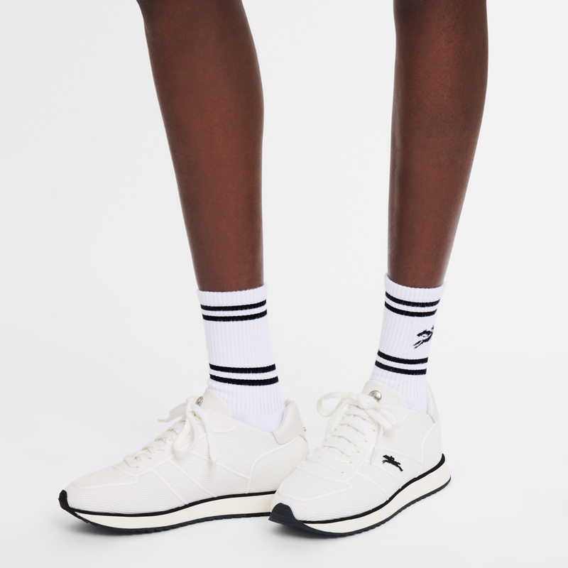 Sapatilhas Longchamp Le Pliage Collection Sneakers Feminino Ecru | LC-RKNM3295