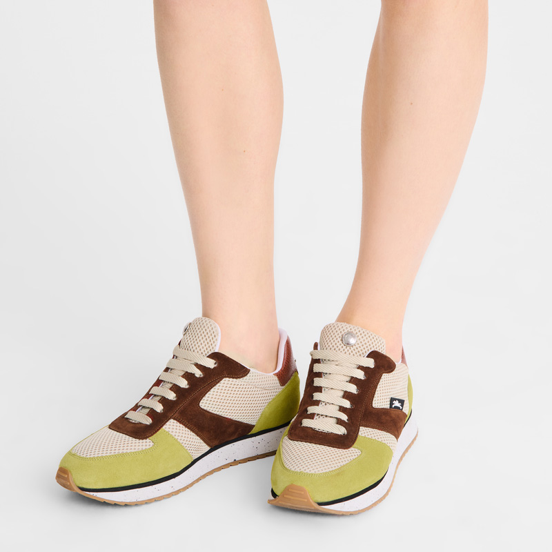 Sapatilhas Longchamp Le Pliage Green Sneakers Feminino Bark | LC-ZWLJ5173