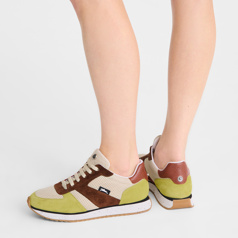 Sapatilhas Longchamp Le Pliage Green Sneakers Feminino Bark | LC-ZWLJ5173