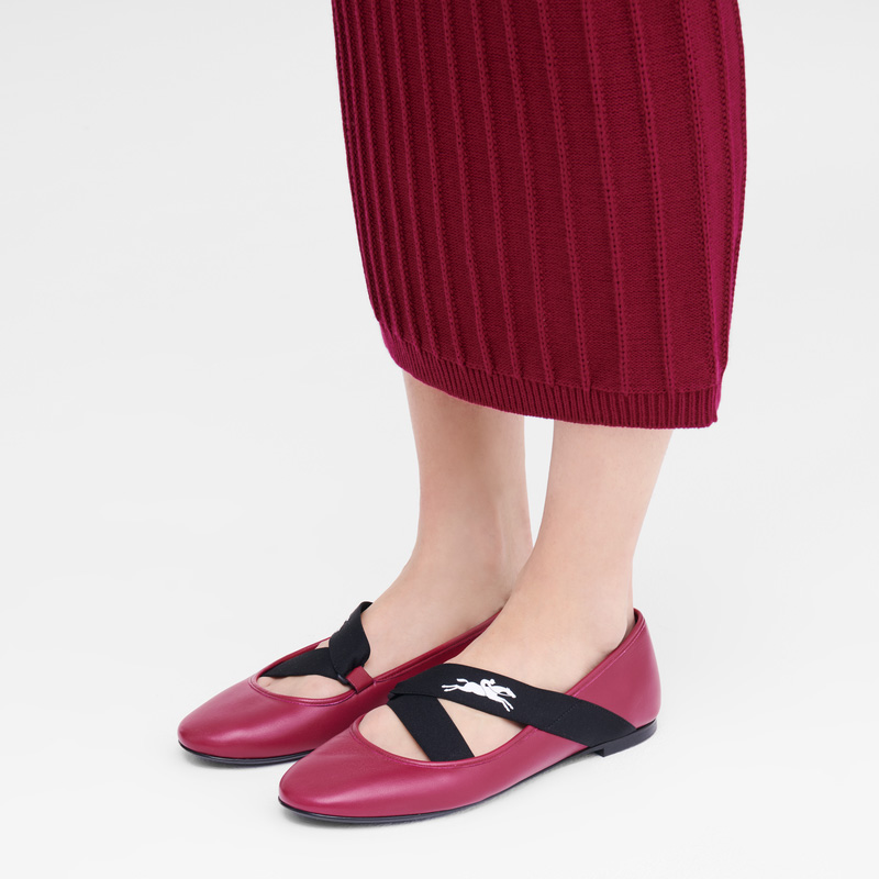 Sapatos de Ballet Longchamp Energy Ballerinas Feminino Beetroot | LC-ZFNC5640