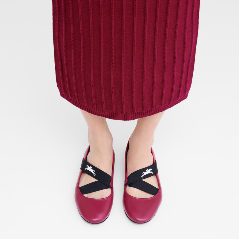 Sapatos de Ballet Longchamp Energy Ballerinas Feminino Beetroot | LC-ZFNC5640