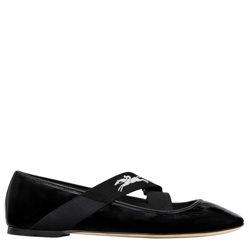Sapatos de Ballet Longchamp Energy Ballerinas Feminino Pretas | LC-IGBB0308