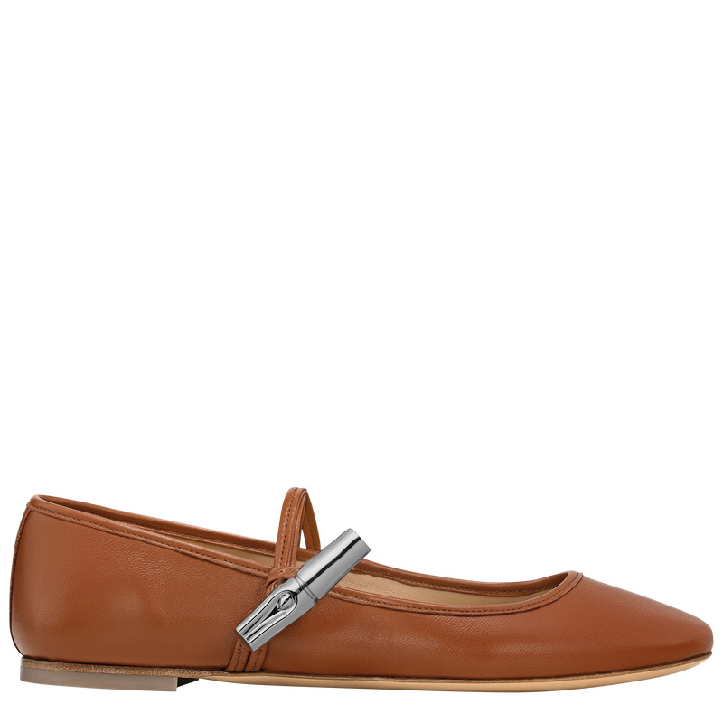 Sapatos de Ballet Longchamp Le Roseau Ballerinas Feminino Bark | LC-WWIC0311