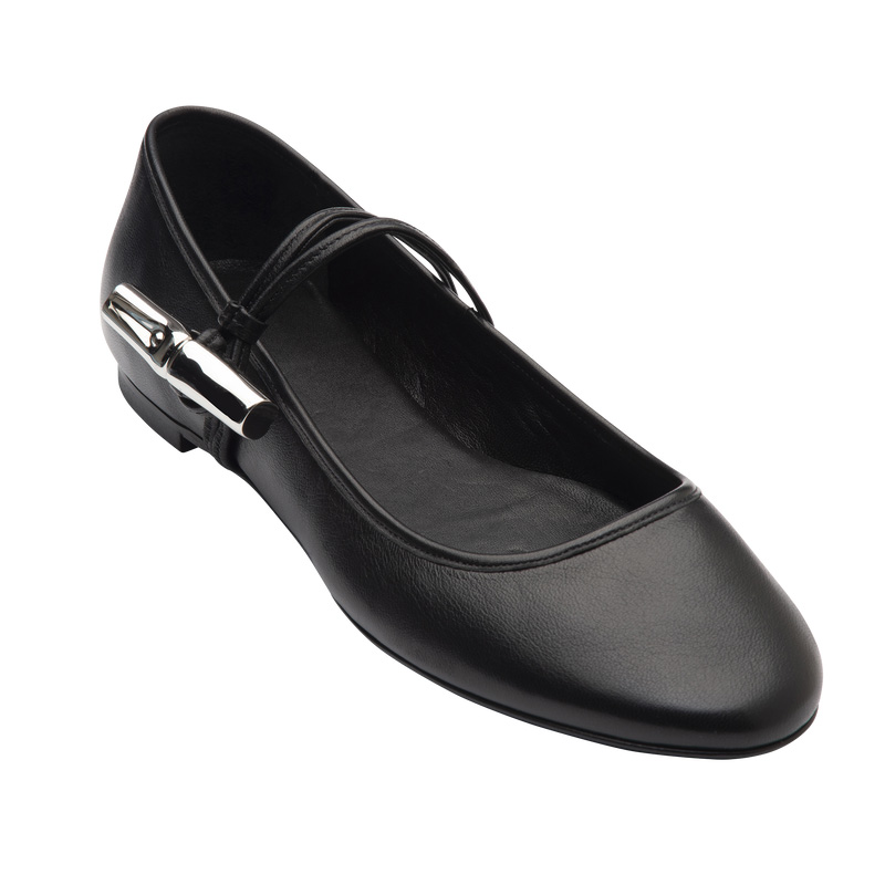 Sapatos de Ballet Longchamp Le Roseau Ballerinas Feminino Pretas | LC-LNYF2427