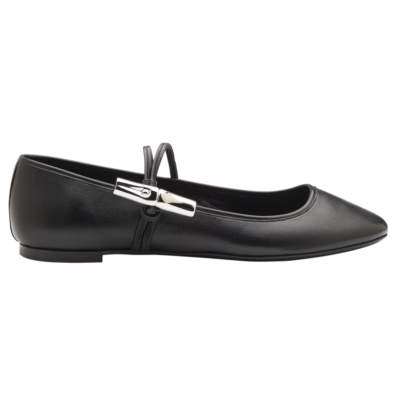 Sapatos de Ballet Longchamp Le Roseau Ballerinas Feminino Pretas | LC-LNYF2427