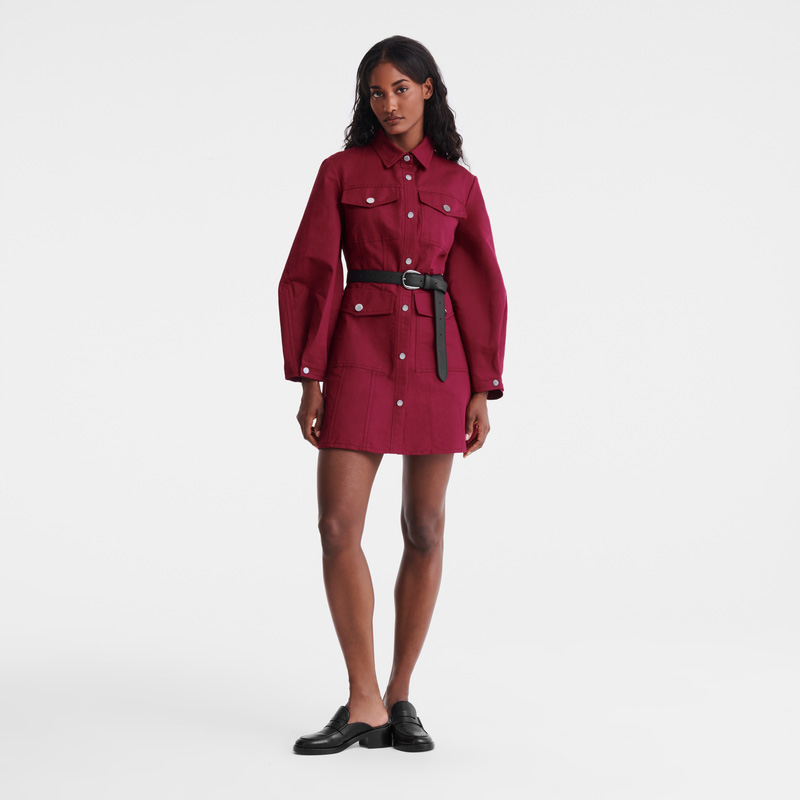 Vestido Longchamp Dress Feminino Beetroot | LC-DGHH4526