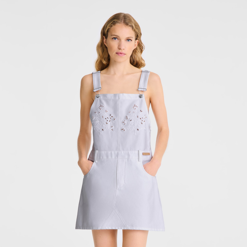 Vestido Longchamp Dress Feminino Branco | LC-FYXQ9485