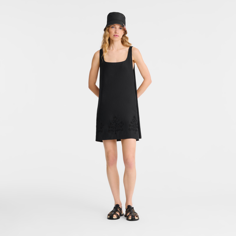 Vestido Longchamp Dress Feminino Pretas | LC-SPKW0867