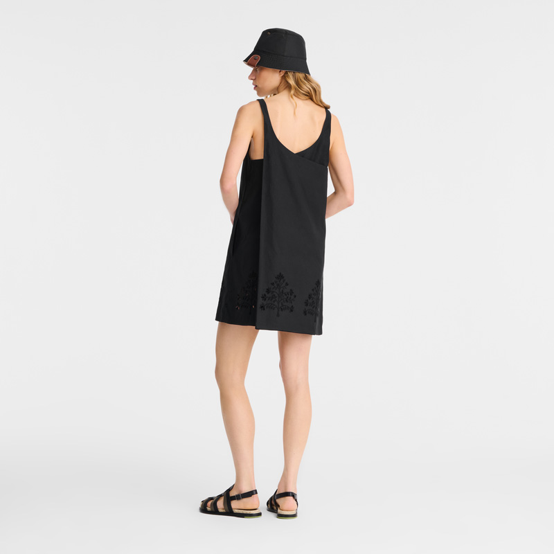 Vestido Longchamp Dress Feminino Pretas | LC-SPKW0867