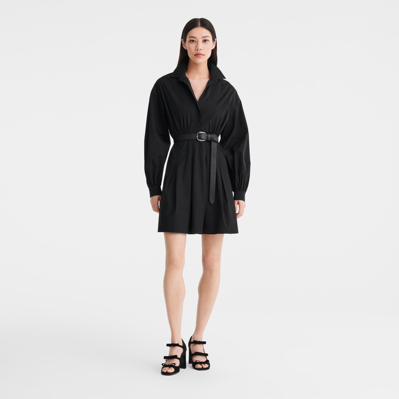 Vestido Longchamp Dress Feminino Pretas | LC-UFFD9429