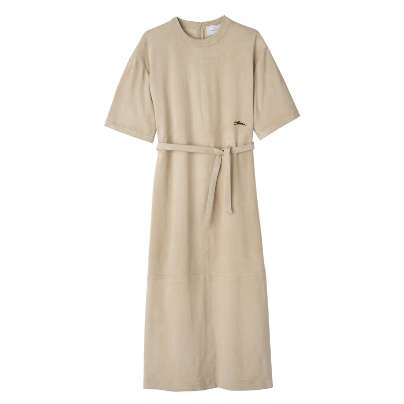 Vestido Longchamp Leather long dress Feminino Linen | LC-NOXN3443