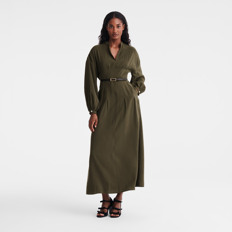 Vestido Longchamp Long dress Feminino Caqui | LC-BVYU4242