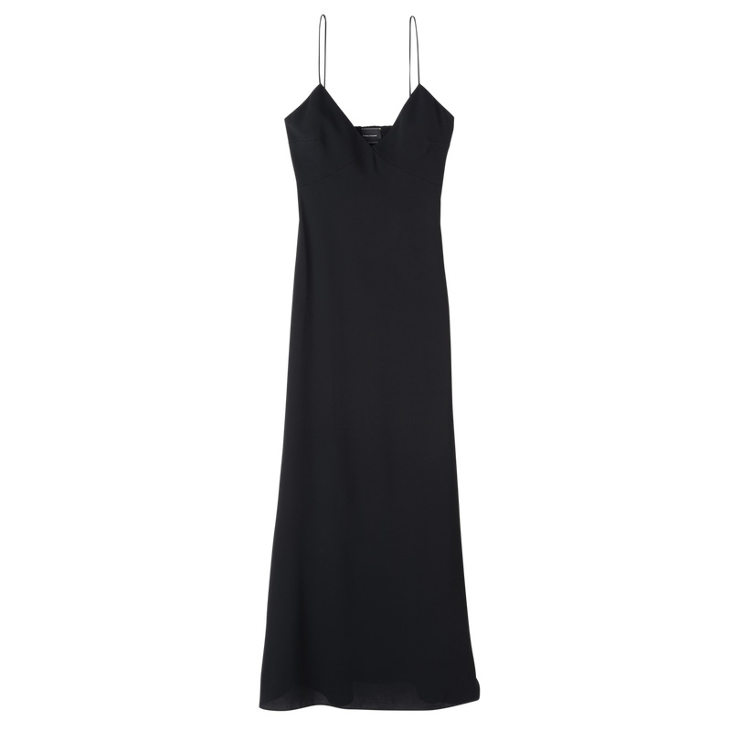 Vestido Longchamp Long dress Feminino Pretas | LC-TQFY3862
