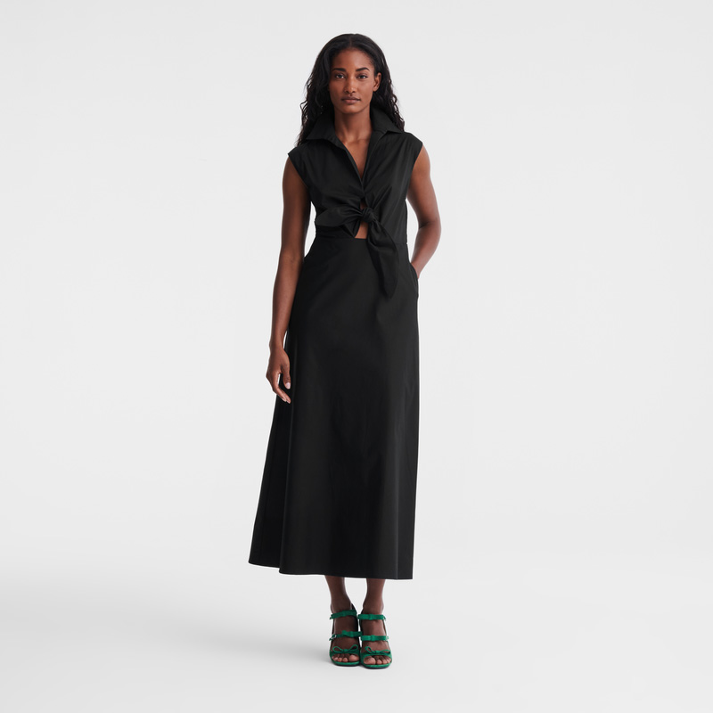 Vestido Longchamp Long dress Feminino Pretas | LC-MUTF0439
