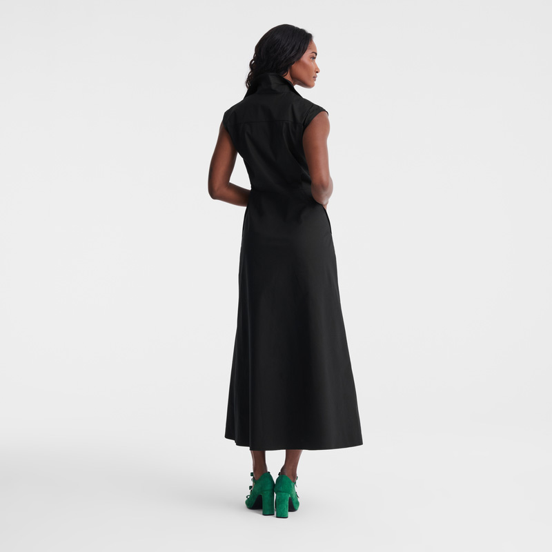 Vestido Longchamp Long dress Feminino Pretas | LC-MUTF0439