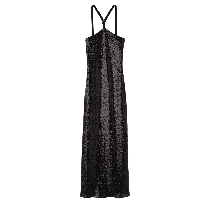 Vestido Longchamp Long dress Feminino Pretas | LC-WBNX5452