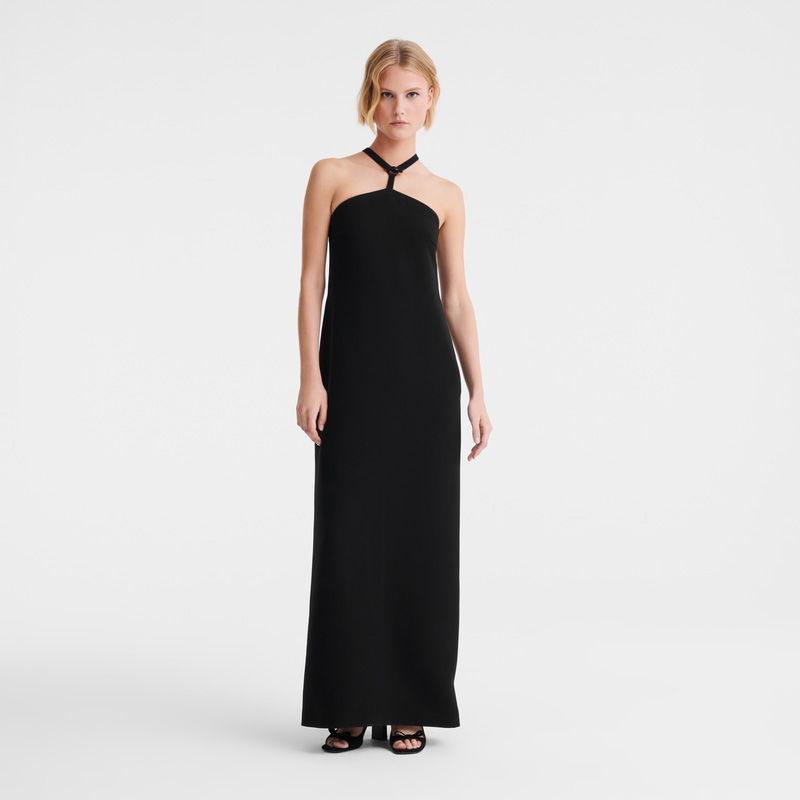 Vestido Longchamp Long dress Feminino Pretas | LC-JNKI1154