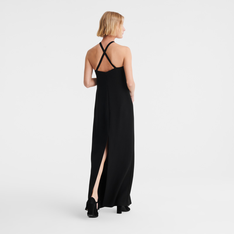 Vestido Longchamp Long dress Feminino Pretas | LC-JNKI1154