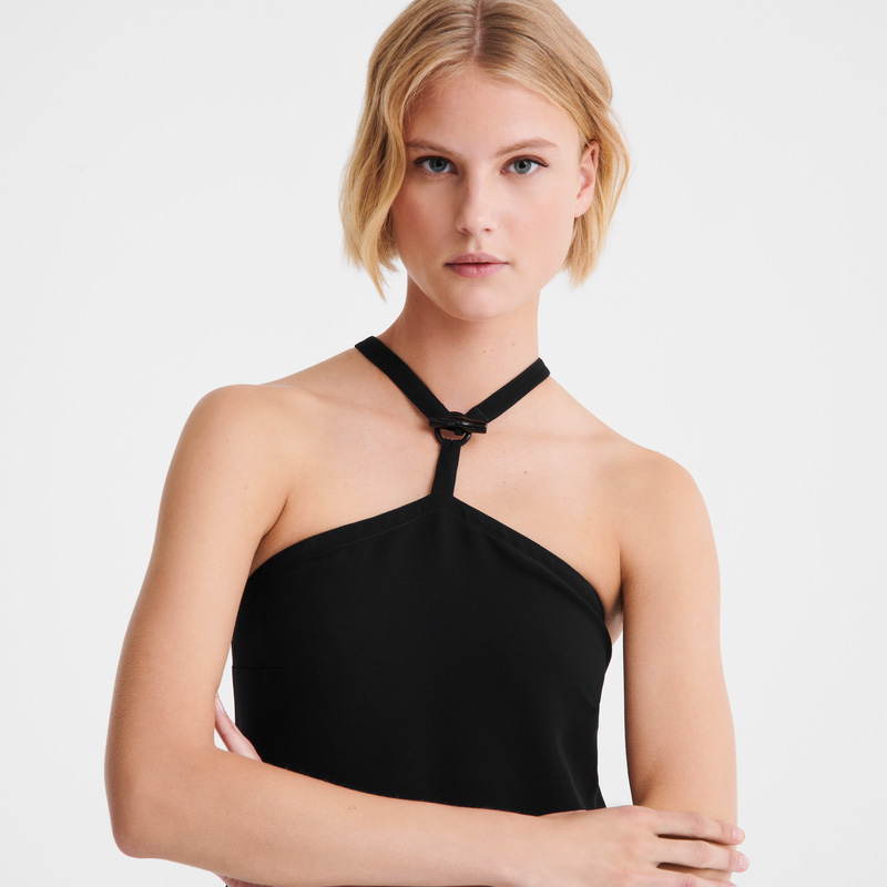 Vestido Longchamp Long dress Feminino Pretas | LC-JNKI1154
