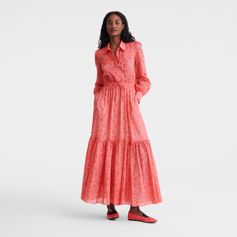 Vestido Longchamp Long dress Feminino Tomato | LC-ACHK6222