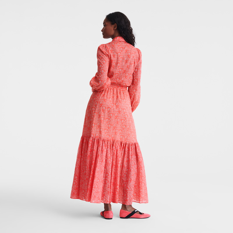 Vestido Longchamp Long dress Feminino Tomato | LC-ACHK6222