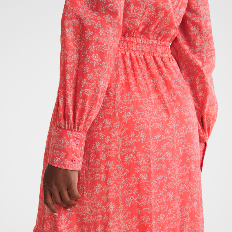 Vestido Longchamp Long dress Feminino Tomato | LC-ACHK6222