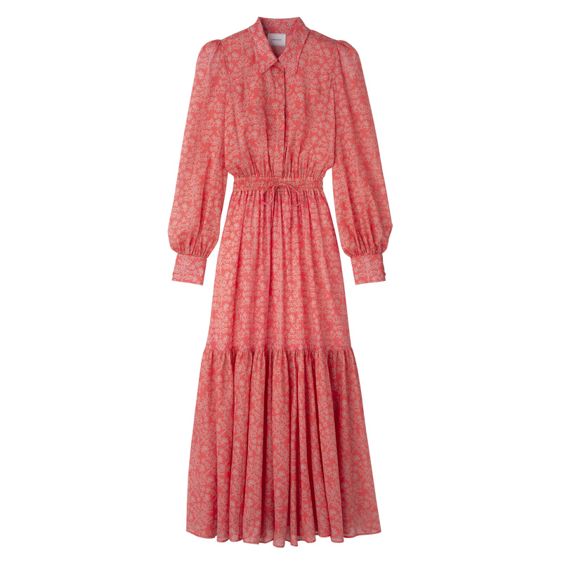 Vestido Longchamp Long dress Feminino Tomato | LC-ACHK6222