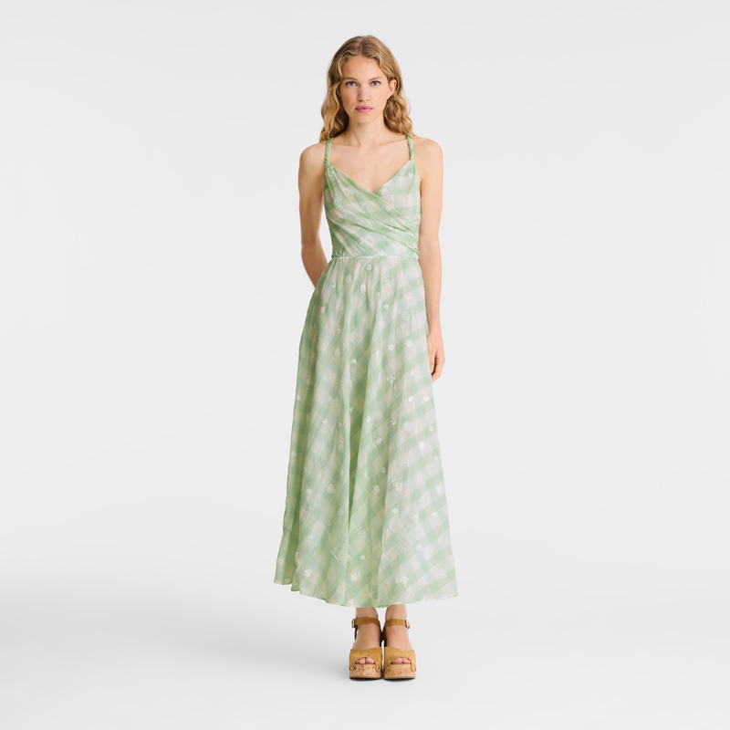 Vestido Longchamp Long dress Feminino Verdes | LC-HGNP0318