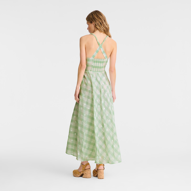 Vestido Longchamp Long dress Feminino Verdes | LC-HGNP0318