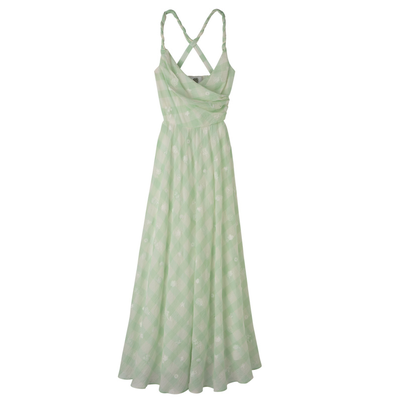 Vestido Longchamp Long dress Feminino Verdes | LC-HGNP0318